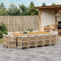 9-Delige Tuinset Met Kussens Poly Rattan