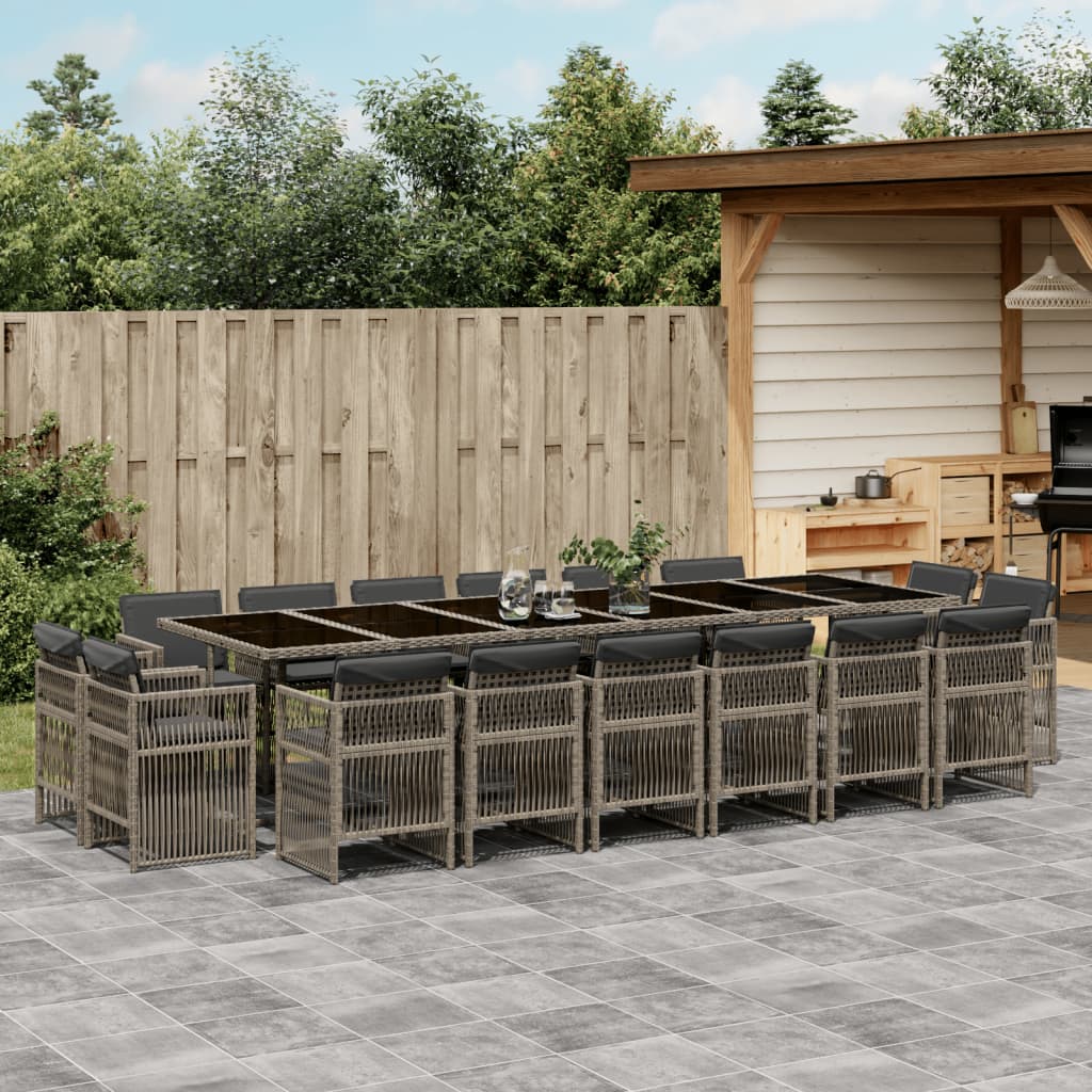 9-Delige Tuinset Met Kussens Poly Rattan