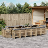 9-Delige Tuinset Met Kussens Poly Rattan