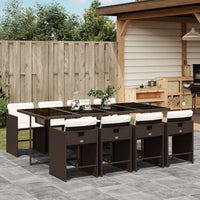 11-Delige Tuinset Met Kussens Poly Rattan
