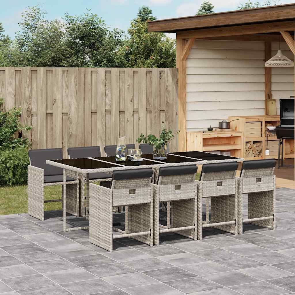 11-Delige Tuinset Met Kussens Poly Rattan