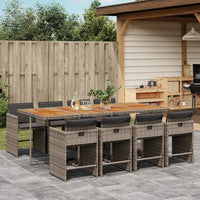 11-Delige Tuinset Met Kussens Poly Rattan