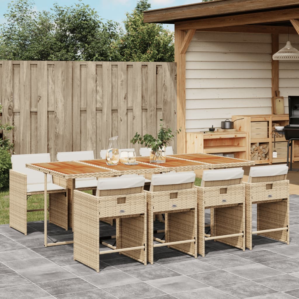 11-Delige Tuinset Met Kussens Poly Rattan