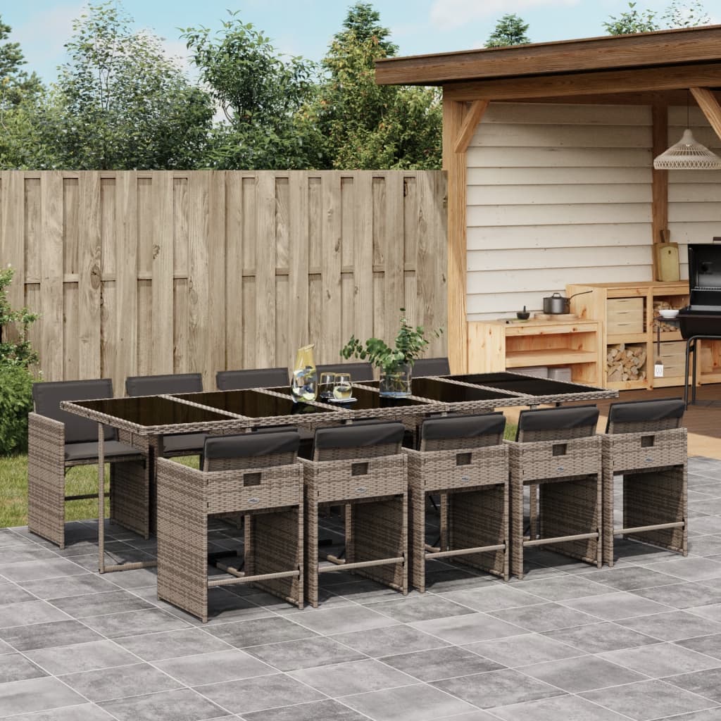 11-Delige Tuinset Met Kussens Poly Rattan