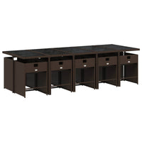 11-Delige Tuinset Met Kussens Poly Rattan