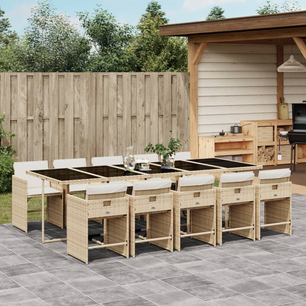 11-Delige Tuinset Met Kussens Poly Rattan