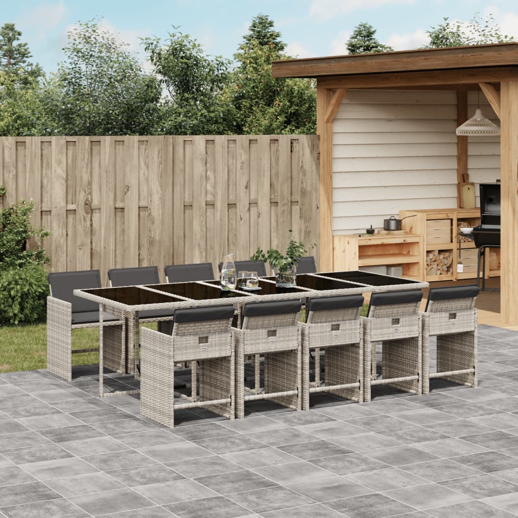 11-Delige Tuinset Met Kussens Poly Rattan