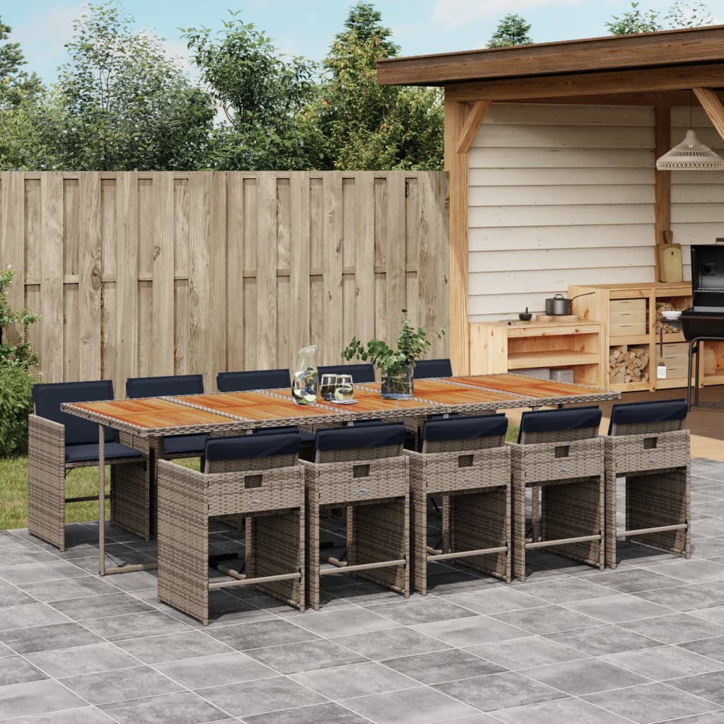 11-Delige Tuinset Met Kussens Poly Rattan