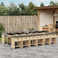 11-Delige Tuinset Met Kussens Poly Rattan