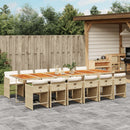 11-Delige Tuinset Met Kussens Poly Rattan