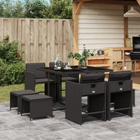 11-Delige Tuinset Met Kussens Poly Rattan