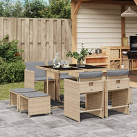 11-Delige Tuinset Met Kussens Poly Rattan