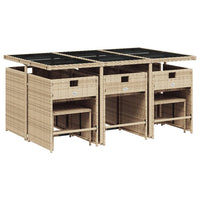 11-Delige Tuinset Met Kussens Poly Rattan