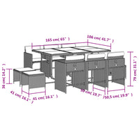 11-Delige Tuinset Met Kussens Poly Rattan