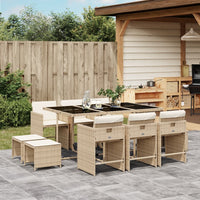 11-Delige Tuinset Met Kussens Poly Rattan