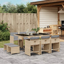 11-Delige Tuinset Met Kussens Poly Rattan