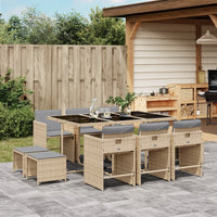 11-Delige Tuinset Met Kussens Poly Rattan