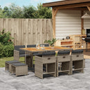 11-Delige Tuinset Met Kussens Poly Rattan