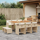 11-Delige Tuinset Met Kussens Poly Rattan
