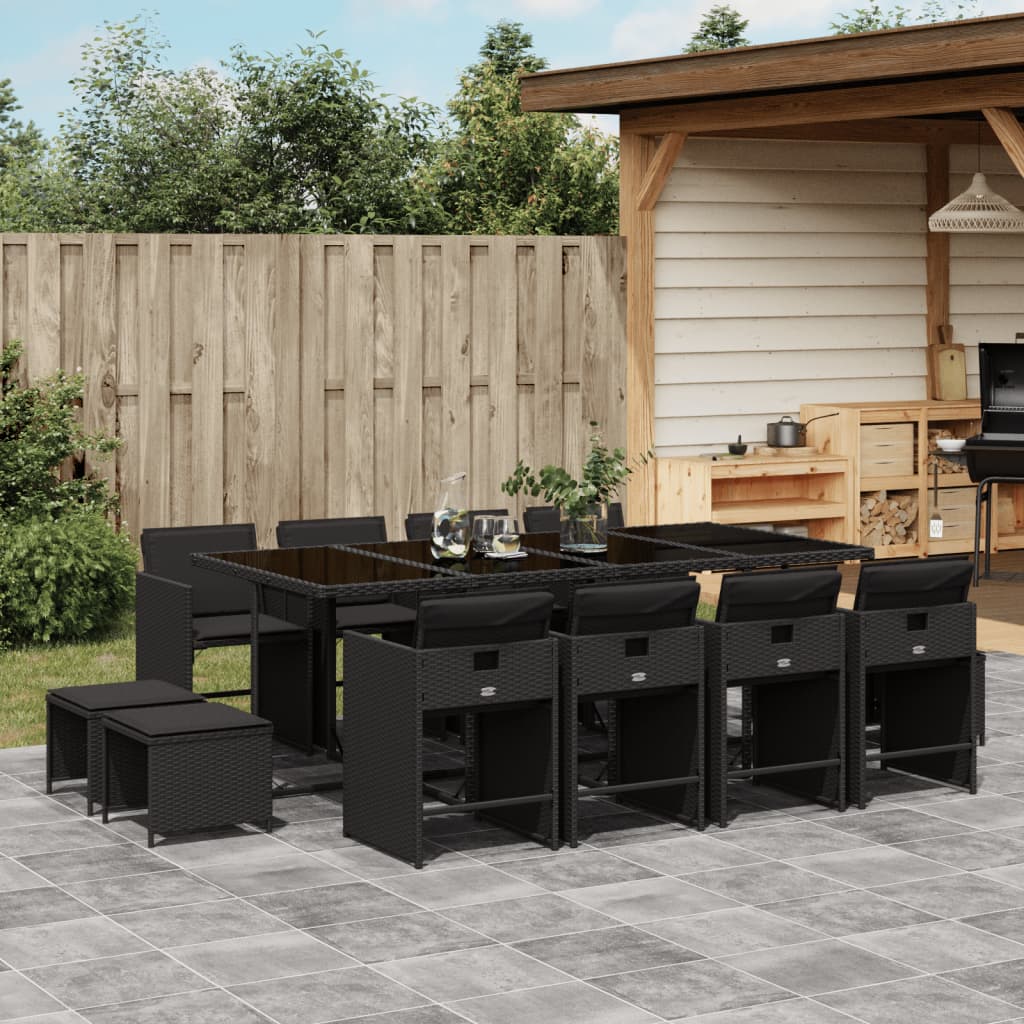 11-Delige Tuinset Met Kussens Poly Rattan