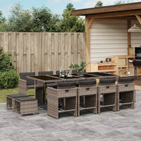 11-Delige Tuinset Met Kussens Poly Rattan