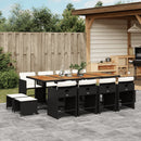 11-Delige Tuinset Met Kussens Poly Rattan