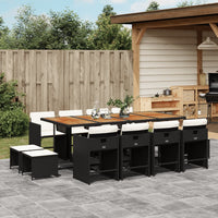 11-Delige Tuinset Met Kussens Poly Rattan