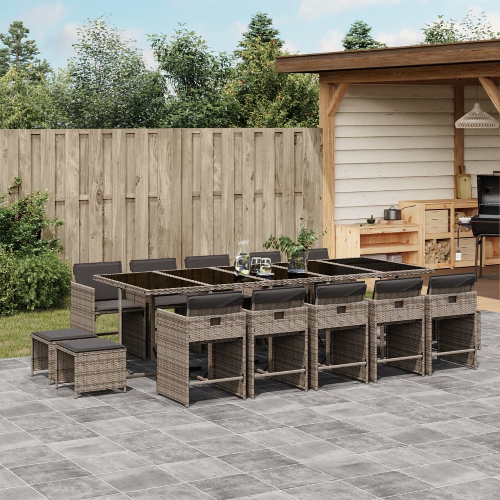 11-Delige Tuinset Met Kussens Poly Rattan