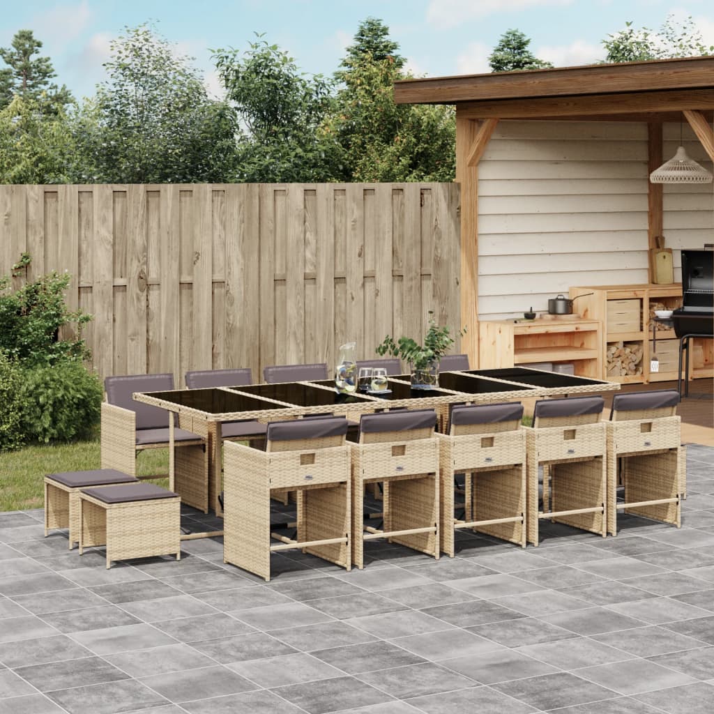 11-Delige Tuinset Met Kussens Poly Rattan