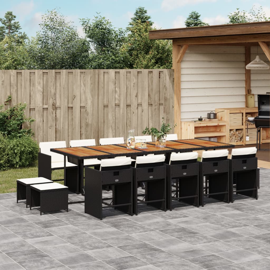 11-Delige Tuinset Met Kussens Poly Rattan