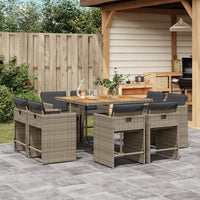 11-Delige Tuinset Met Kussens Poly Rattan