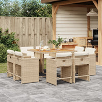 11-Delige Tuinset Met Kussens Poly Rattan