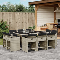 11-Delige Tuinset Met Kussens Poly Rattan