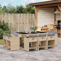 11-Delige Tuinset Met Kussens Poly Rattan
