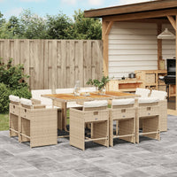 11-Delige Tuinset Met Kussens Poly Rattan