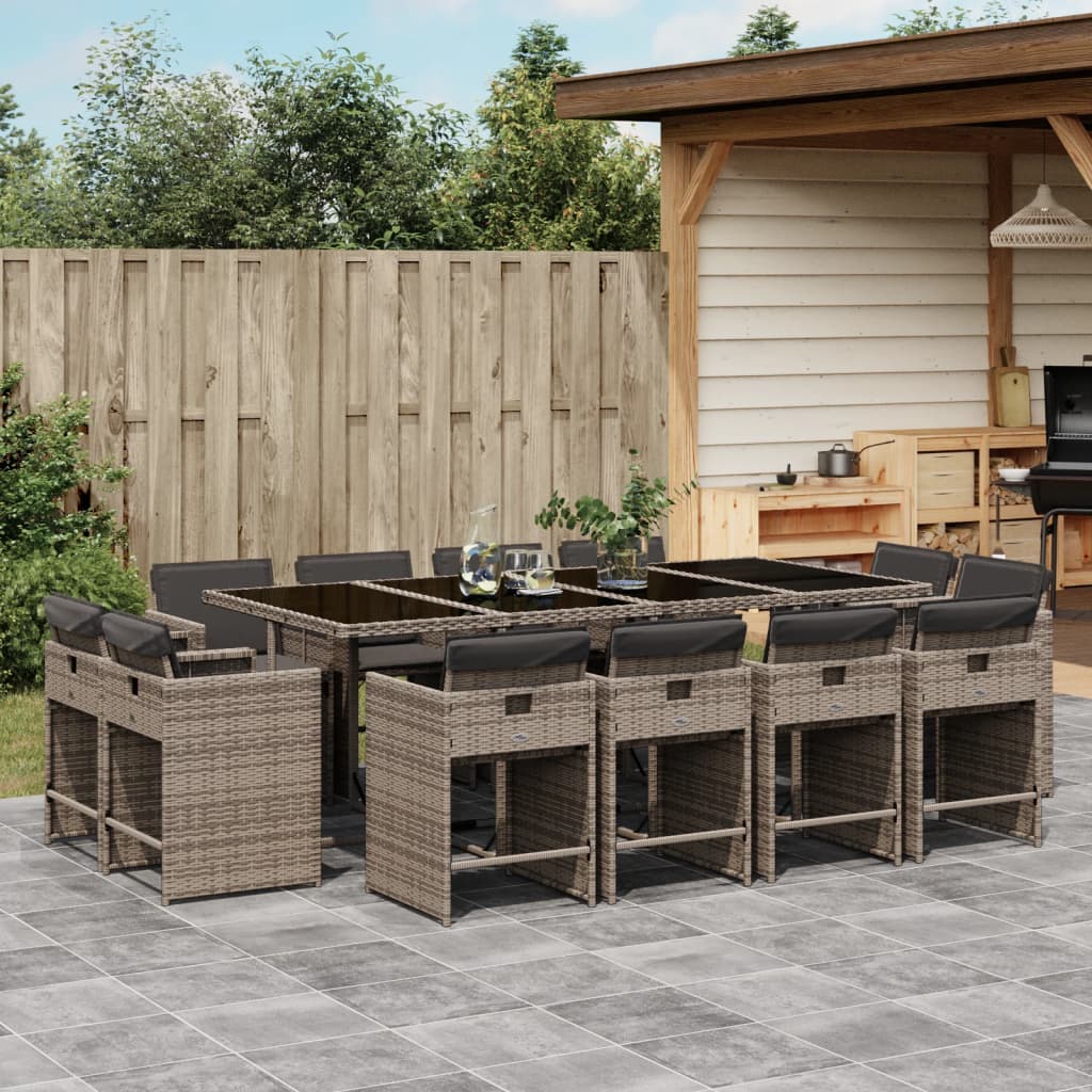 11-Delige Tuinset Met Kussens Poly Rattan