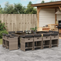 11-Delige Tuinset Met Kussens Poly Rattan