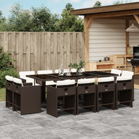 11-Delige Tuinset Met Kussens Poly Rattan