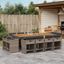 11-Delige Tuinset Met Kussens Poly Rattan