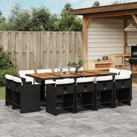 11-Delige Tuinset Met Kussens Poly Rattan