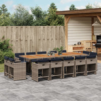 11-Delige Tuinset Met Kussens Poly Rattan