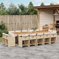 11-Delige Tuinset Met Kussens Poly Rattan