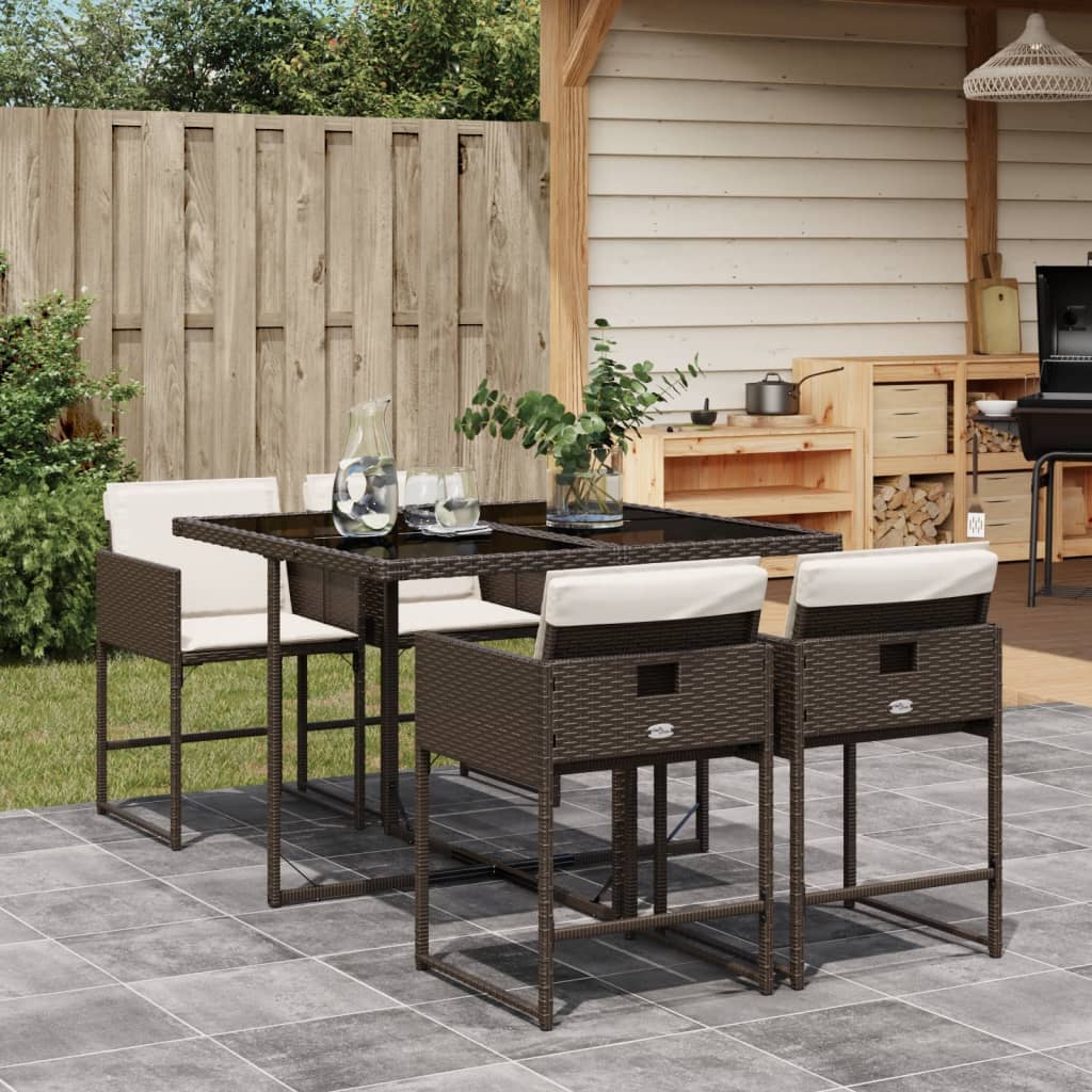 7-Delige Tuinset Met Kussens Poly Rattan
