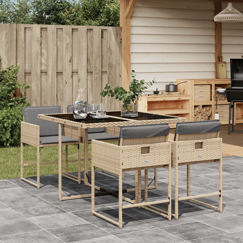 7-Delige Tuinset Met Kussens Poly Rattan