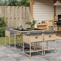 7-Delige Tuinset Met Kussens Poly Rattan