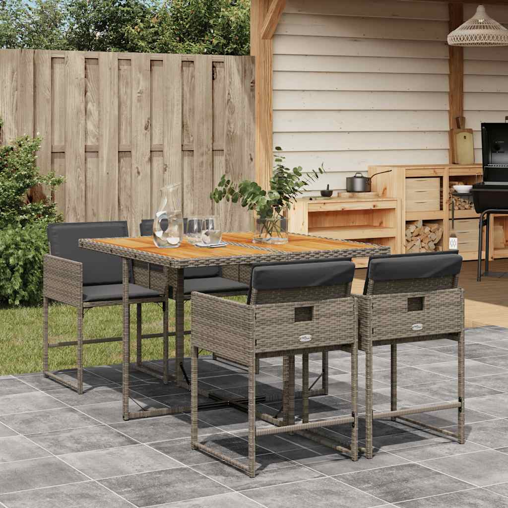 7-Delige Tuinset Met Kussens Poly Rattan