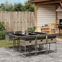 7-Delige Tuinset Met Kussens Poly Rattan
