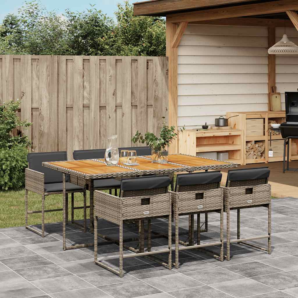 7-Delige Tuinset Met Kussens Poly Rattan