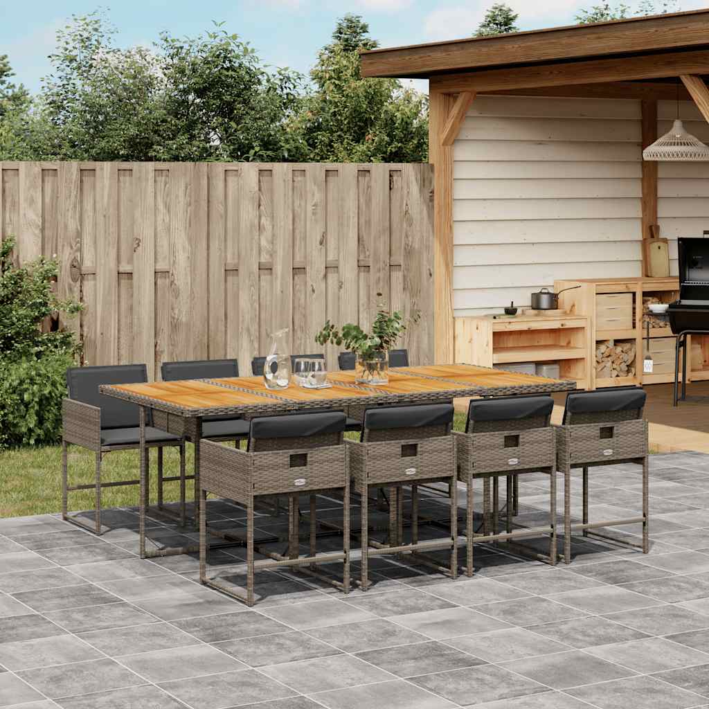 7-Delige Tuinset Met Kussens Poly Rattan