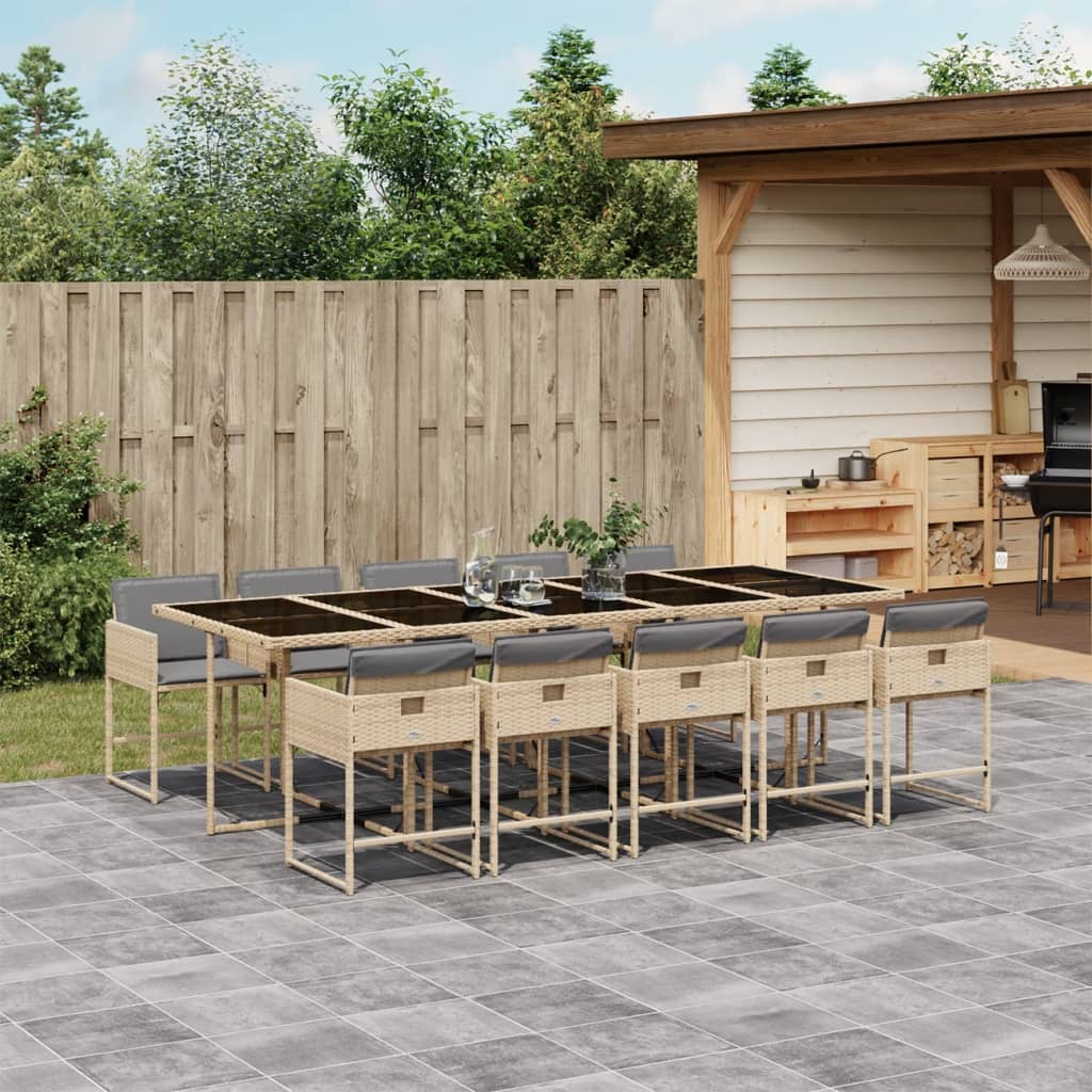 7-Delige Tuinset Met Kussens Poly Rattan